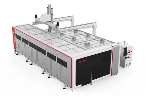 Machine de découpe avec table d'échange - SPTA-Series - DXTECH CNC Machine Co., Ltd. - laser à fibre / pour métal / de tôle