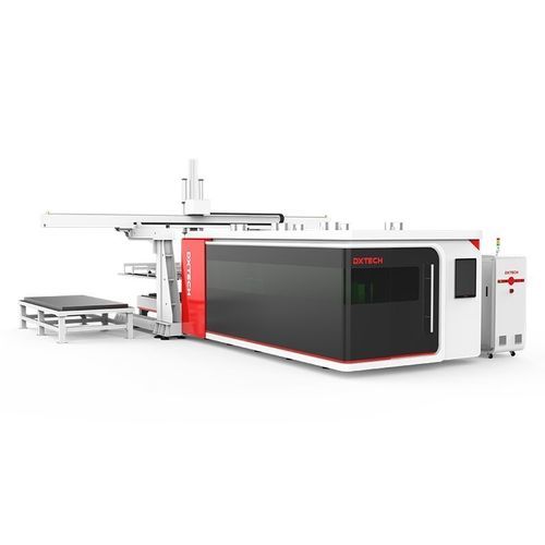 Machine de découpe à chargement/déchargement automatisé - DXTECH CNC Machine Co., Ltd. - laser à fibre / pour métal / de tôle