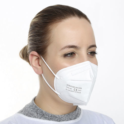 Masque de protection FFP3 - PM 0398 - BioBlocked - jetable / en forme de coque / fixé derrière les oreilles