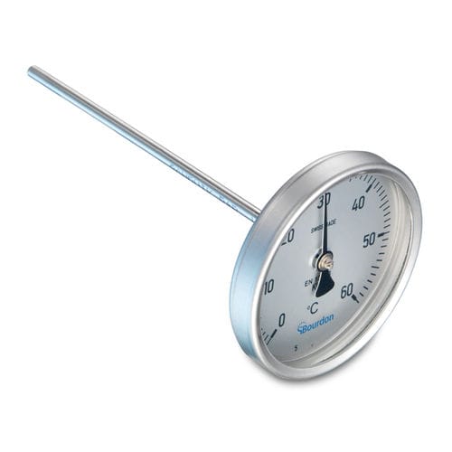 Thermomètre bimétallique - TB 063 - Bourdon - à cadran / °C / en acier inoxydable
