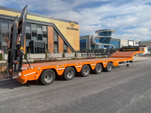 Semi-remorque gooseneck - HKM5 - SCORPION TRAILER - à suspension pneumatique / à 5 essieux / tractée