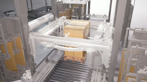 Cercleuse automatique - MOVITEC WRAPPING SYSTEMS, SLU - pour l'industrie de l'emballage / avec pose de cornière de protection