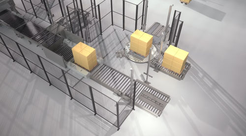 Système de transport à chaînes - MOVITEC WRAPPING SYSTEMS, SLU - à bande / à rouleaux / pour la logistique