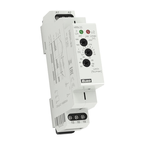 Relais de surveillance de tension - HRN-33 series - ELKO - 1NO/NF / AC / monophasé