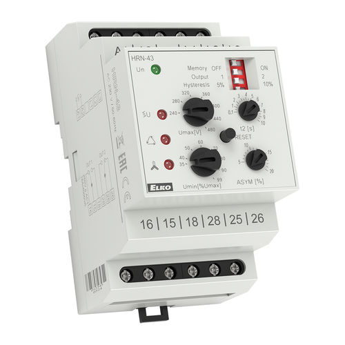Relais de surveillance de tension - HRN-43 series - ELKO - d'ordre de phases / d'absence de phases / de déséquilibre de phases