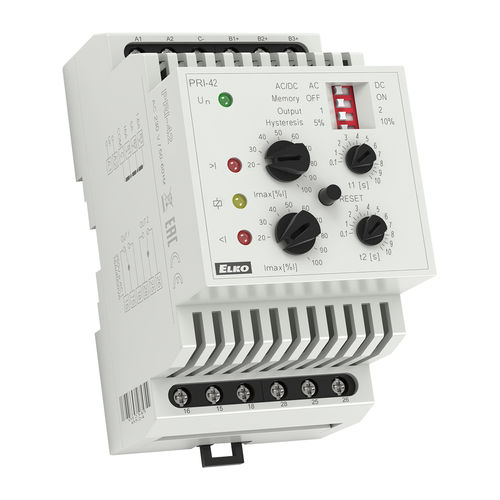Relais de surveillance de courant - PRI-42 - ELKO - 1NO/NF / AC/DC / monophasé
