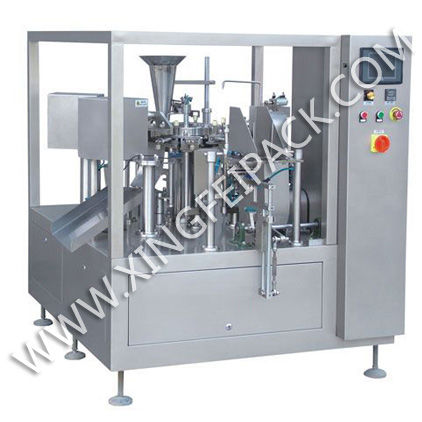 Remplisseuse operculeuse automatique - XFG-200 - Shanghai Xingfei Packaging Machinery Co., Ltd. - de sacs / de liquides / de poudre