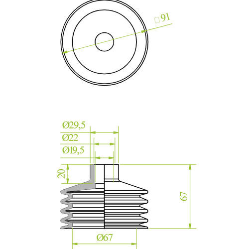 Ventouse à soufflet - 240.091.026.V - Morali GmbH - en vinyle