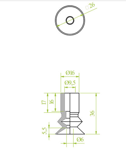 Ventouse à soufflet - 210.026.100.V - Morali GmbH - en vinyle