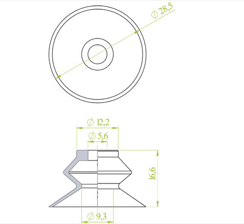 Ventouse à soufflet - 210.029.010.V - Morali GmbH - en vinyle