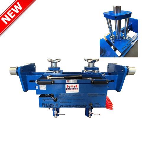 Cric de fosse - Adjustable 13 Tonne Twin Ram Pit Jack with Security Struts - Autolift Ltd - hydropneumatique / 13 tonnes / automobile