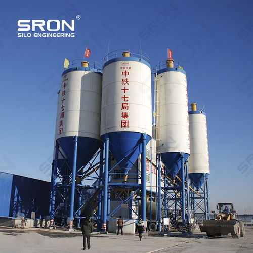 Silo boulonné - Henan SRON SILO ENGINEERING Co., Ltd - avec mélangeur / mobile / de ciment