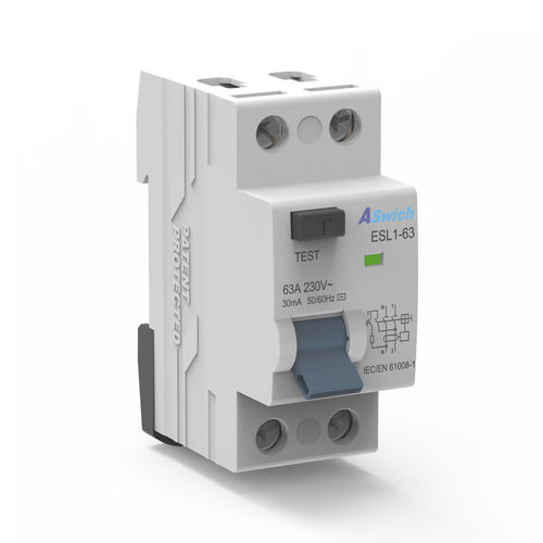 Dispositif différentiel à courant résiduel AC - ESL1-63 - Aswich Electrical Co., Ltd - modulaire / 4 pôles / 2 pôles