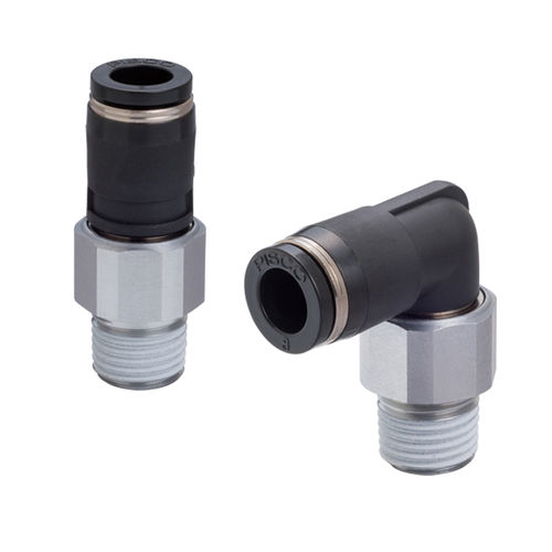 Raccord pneumatique - R series - NIHON PISCO CO., Ltd. - à visser / push-in / coudé