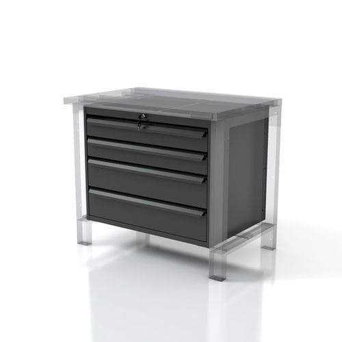 Armoire de stockage - AR-FL046 - FLECTA - montage sous établi / à 4 tiroirs / en métal