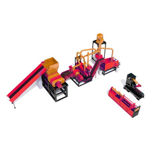 Ligne de recyclage de pneus - RAPTOR SH-400 Mini - Nardid Machines - séparation de métaux / par broyage / avec découpe