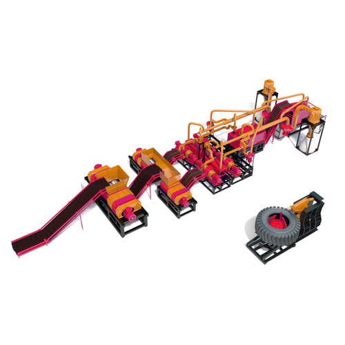Ligne de recyclage de pneus - RAPTOR SH-1400 Practic - Nardid Machines - par broyage / avec découpe / sur ligne de process