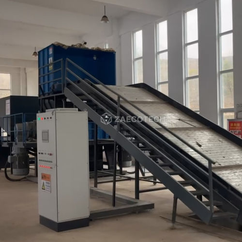 Déchiqueteur à deux arbres - Paper Mill Waste/Pulper Ropes/Ragger Wire - ZhengZhou ZA ECOTECH Co.,Ltd - pour déchêts en matières plastiques / pour déchets industriels / avec convoyeur