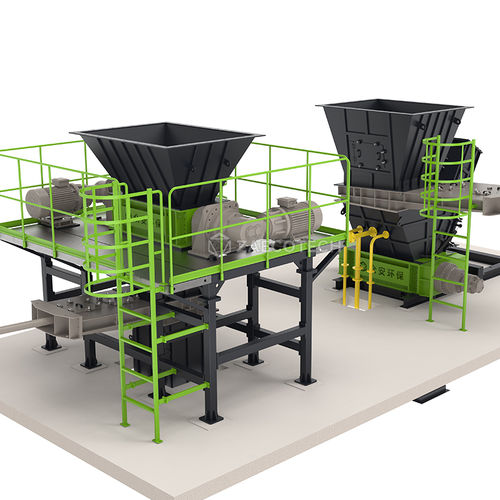 Station de traitement des déchets dangereux - MEDICAL/TON BAG/PAINT BARREL - ZhengZhou ZA ECOTECH Co.,Ltd - automatisée / avec déchiqueteur / avec convoyeur