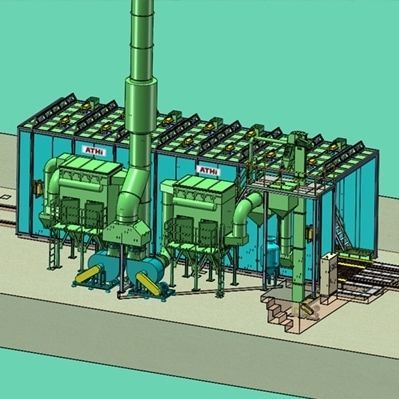 Cabine de sablage automatique - Antai Heavy Industry Machinery Co., Ltd. - à convoyeur / double