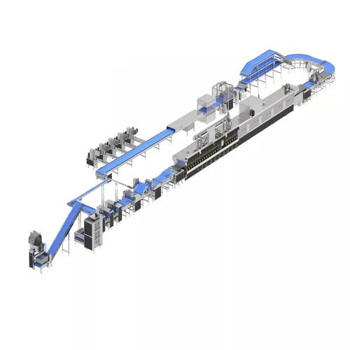 Ligne de production de biscuits haute capacité - HJ1000 - Guangdong Shunde Huaji Machinery Industrial Co., Ltd. - avec coupeur / avec laminoir / avec four à tunnel