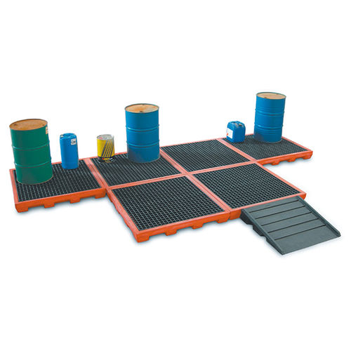Bac de rétention pour fûts - ECO 120 - Demo Serbatoi - avec grille galvanisée / modulaire