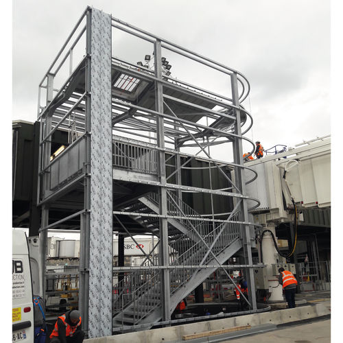 Escalier métallique - DIB PRODUCTION - type cage / barreaudé / de chantier