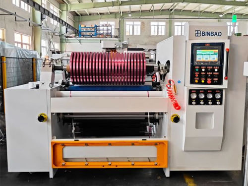 Bobineuse refendeuse pour film d'aluminium - SLB  - Wenzhou Binbao Machinery - pour emballage / pour l'industrie