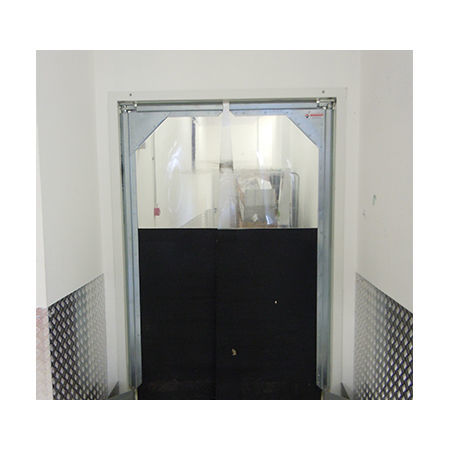 Porte avec charnière - Moreschi Chiusure Industriali S.r.l. - en acier inoxydable / PVC / pour l'intérieur