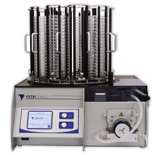 Système de remplissage pour boîtes de Petri - PetriSwiss PS series - Biotool Swiss AG - totalement automatique / pour liquides / pour l'industrie agroalimentaire