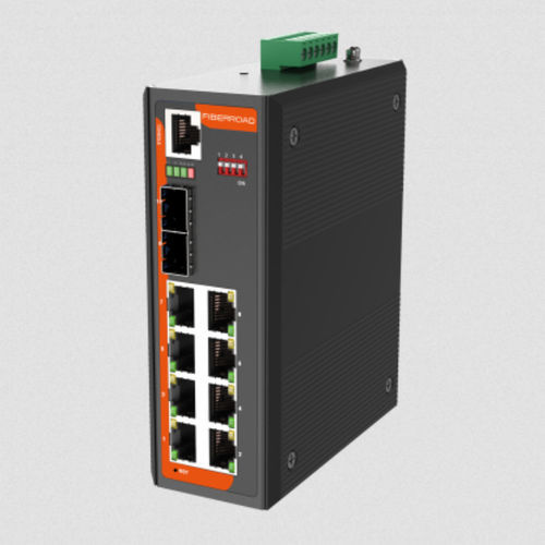 Commutateur Ethernet administrable - FR-7S3208L - Fiberroad Technology - 10 ports / gigabit / sur rail DIN