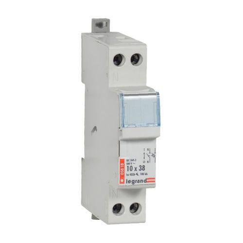 Porte-fusible cylindrique - 0 058 18 - Legrand - verrouillable / sur rail DIN / Classe aM