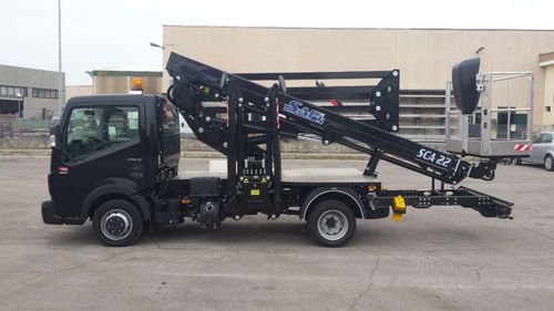 Nacelle élévatrice téléscopique montée sur tracteur - SCA 22 HE - Safi Group srl - montée sur camion / électrohydraulique / pour usage extérieur