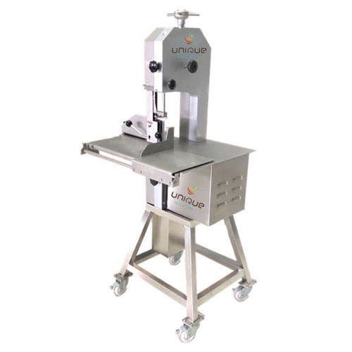 Scie à ruban pour os industrielle - JGJ100 - Zibo Unique Machinery Co., Ltd. - en acier inoxydable / avec table coulissante