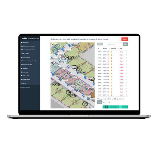 Logiciel de tableau de bord - Ubudu SAS - de cartographie / pour les infrastructures / RTLS