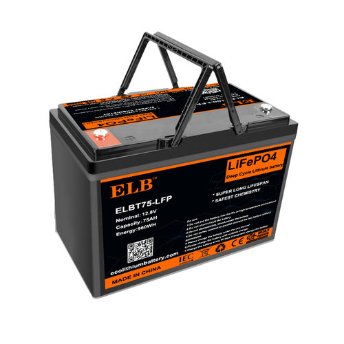 Batterie lithium-ion - ELBT75-LFP - ELB Energy Group - rectangulaire / 12 V / IEC
