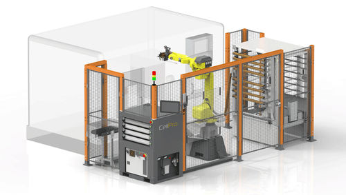 Système de chargement de pièces de travail - Agile robotic Systems - avec robot articulé 6 axes