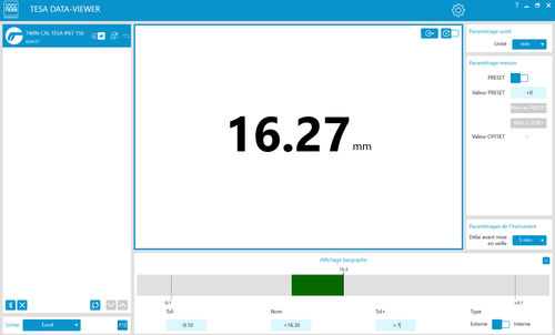 Logiciel d'interface - DATA-VIEWER - TESA Technology - de mesure / de reporting / de création