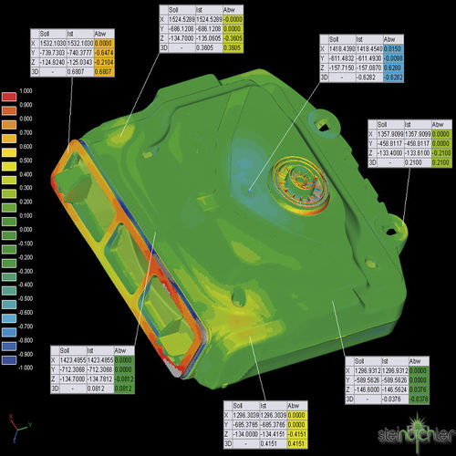 Logiciel de contrôle de pièces par comparaison avec modèle CAO - INSPECTplus - Steinbichler Optotechnik