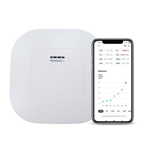 Transmetteur de qualité d'air d'intérieur - Nanoenvi IAQ - Envira - CO2 / humidité relative / PM10