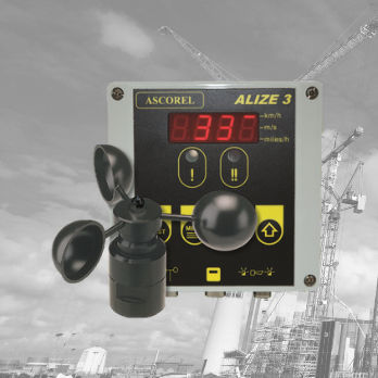 Indicateur de vitesse du vent - ALIZÉ 3 - ASCOREL - numérique / avec alarme / pour grues