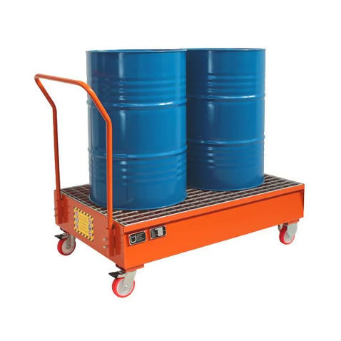 Chariot de rétention - ECO CR series  - Justrite Italia SRL - en acier / à plateau / porte fût
