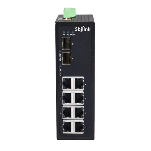 Commutateur Ethernet non administrable - RPT-1010G-2F-X4 - Sbjlink/Subject Link Inc. - 10 ports / Gigabit Ethernet / sur rail DIN