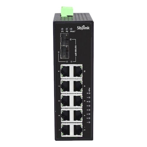 Commutateur Ethernet non administrable - RPT-1012G-2F-X4 - Sbjlink/Subject Link Inc. - 12 ports / Gigabit Ethernet / sur rail DIN