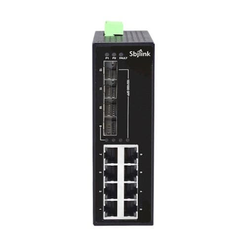 Commutateur Ethernet non administrable - RPT-1012G-4F-X4  - Sbjlink/Subject Link Inc. - 12 ports / Gigabit Ethernet / sur rail DIN