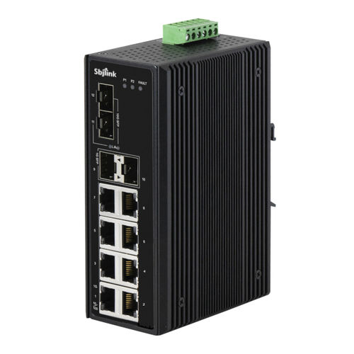 Commutateur Ethernet non administrable - RPT-1012X-4F-X4  - Sbjlink/Subject Link Inc. - 12 ports / Gigabit Ethernet / sur rail DIN