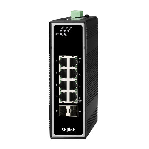 Commutateur Ethernet non administrable - RPT-1010G-2F-I-T-X3 - Sbjlink/Subject Link Inc. - 10 ports / Gigabit Ethernet / sur rail DIN
