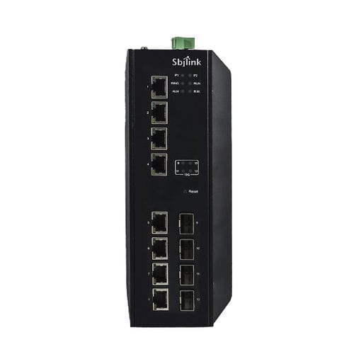 Commutateur Ethernet administrable - RPT-2012X-4F-T-X1 - Sbjlink/Subject Link Inc. - 12 ports / Gigabit Ethernet / sur rail DIN