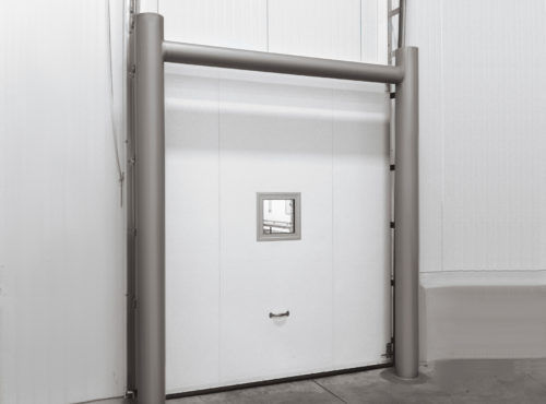 Porte coulissante verticale - ColdGuard - TMI, LLC - en caoutchouc / en PRV / pour l'intérieur