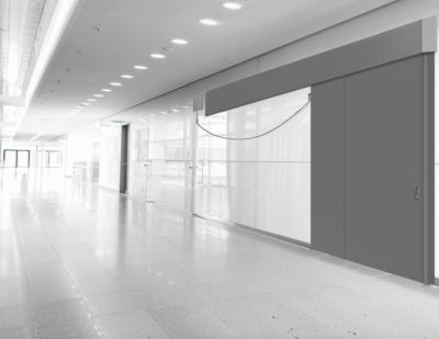 Porte coulissante - 50000 - TMI, LLC - en acier inoxydable / en fibre de verre / pour l'intérieur